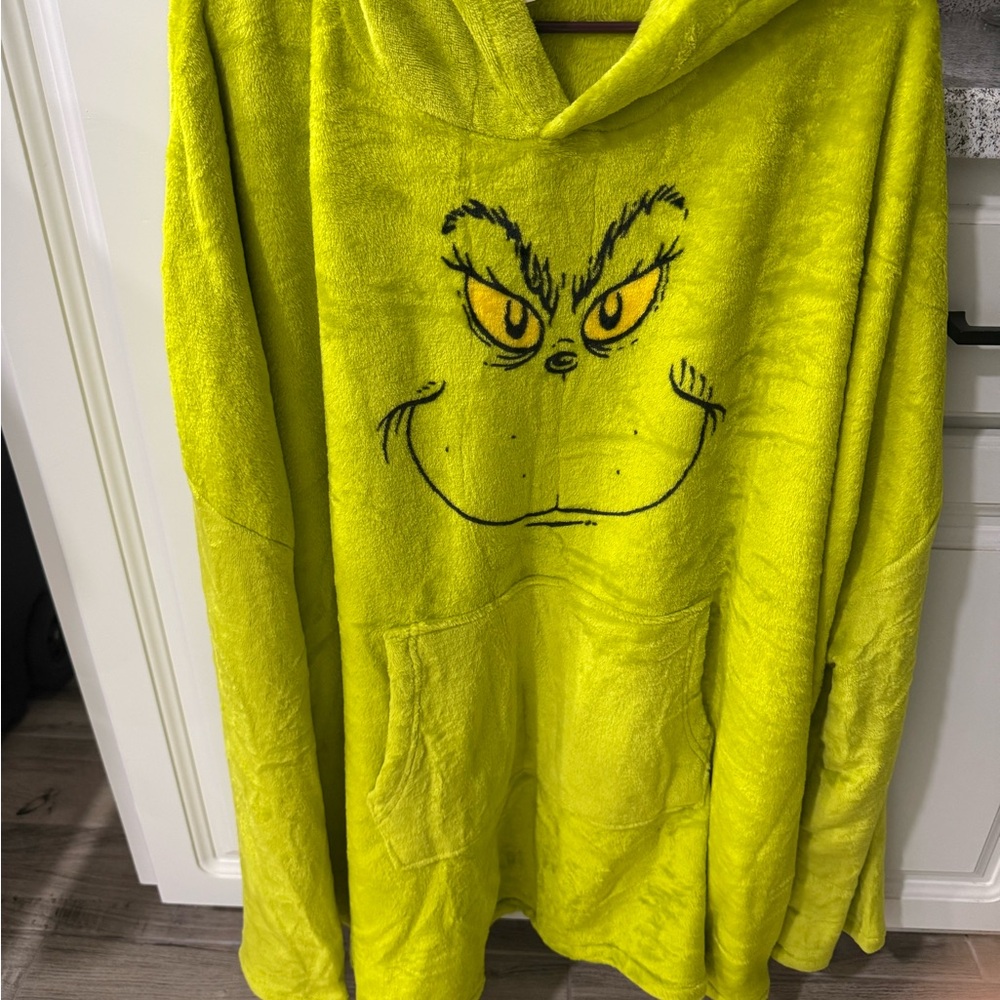 Yellow Grinch Hooded Blanket